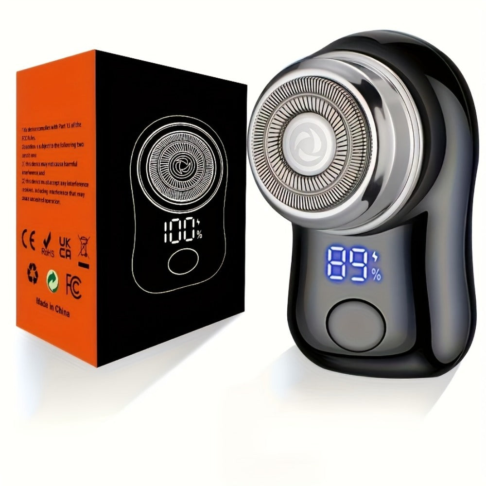 Portable Electric Razor for Men - Mini USB Rechargeable Electric Shaver, Fast Charging Cordless Beard Trimmer, Wet Dry Use, Travel & Home Office Business Gift for Men All Skin Types
