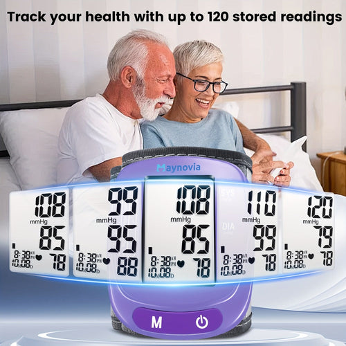 Blood Pressure Monitor Wrist Cuff with Oximeter Fingertip ¨C Digital BP Machine Home Use, 120 Memory, Portable Case & Battery Included, Fully Automatic Hypertension Tracker