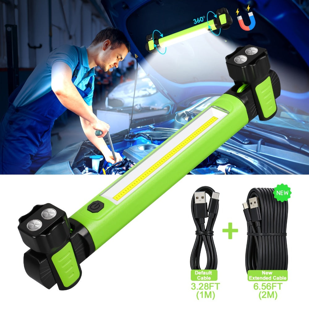 LED Work Light 2500LM Rechargeable Magnetic Underhood Inspection Light with 5200mAh Battery & Hooks ¨C Cordless Portable Work Lamp for Mechanics, Car Garage, Workshop & Emergency Use