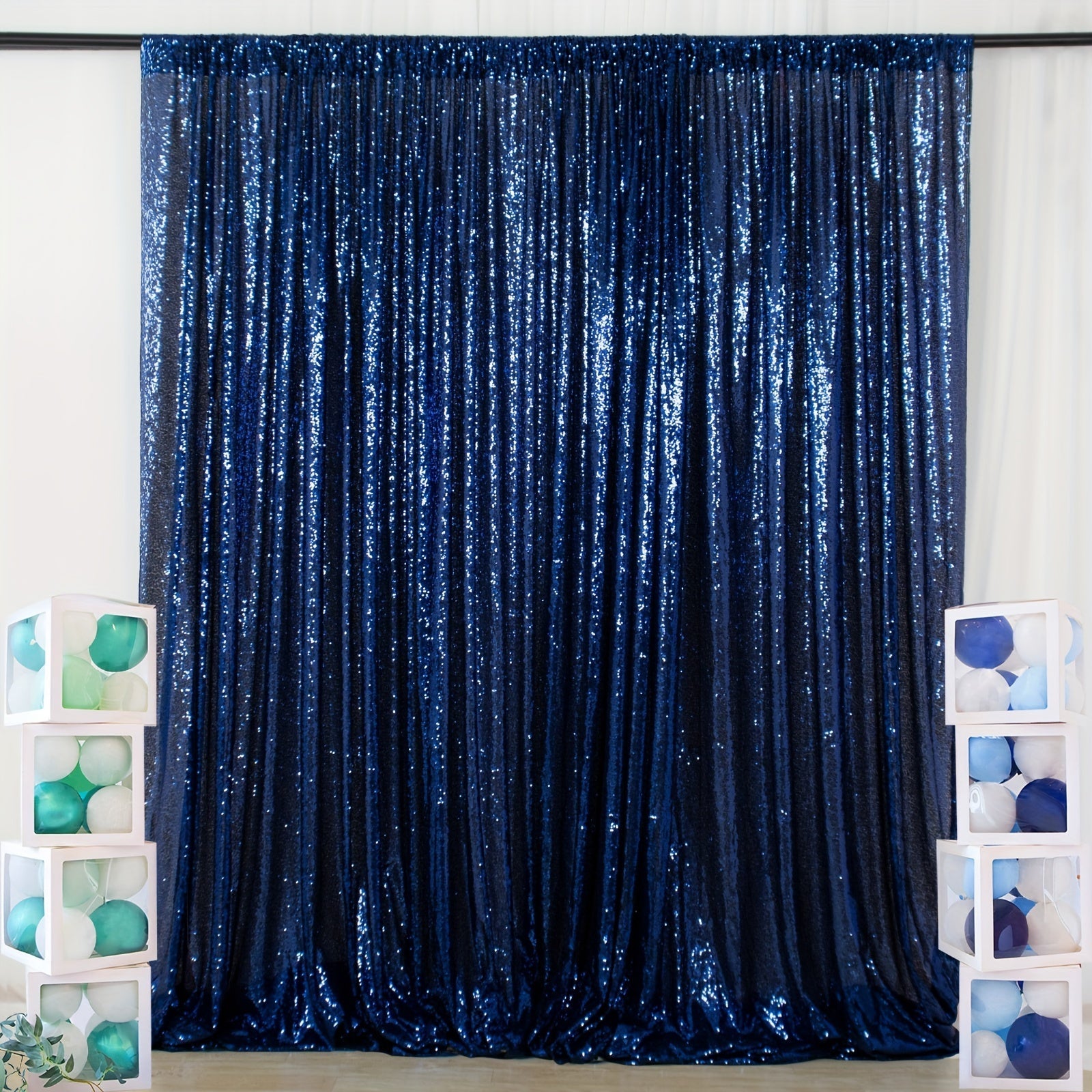 Sequin Backdrop Curtain for Party Wedding - 4x8ft Shimmering Glitter Curtain for Birthday Photo Booth Stage Decoration, Easy Hang, Multi-Color