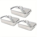 Stainless Steel Baking Trays with Lids ¨C Large Capacity Sheet Pan Set for BBQ, Bread, Desserts, Seafood & Buffets | Family Gatherings, Outdoor Camping, Portable Food Trays