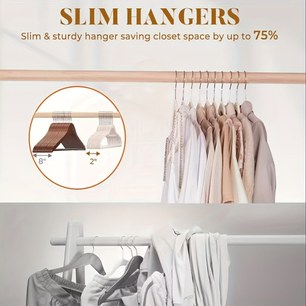 Velvet Hangers Non-Slip Slim Space Saving Clothes Hangers, Premium Flocked Suit Hangers for Closet Organization, Ultra Thin Strong Coat Hangers for Shirts Dresses Pants, 20 or 50 Pack Black Beige Pink