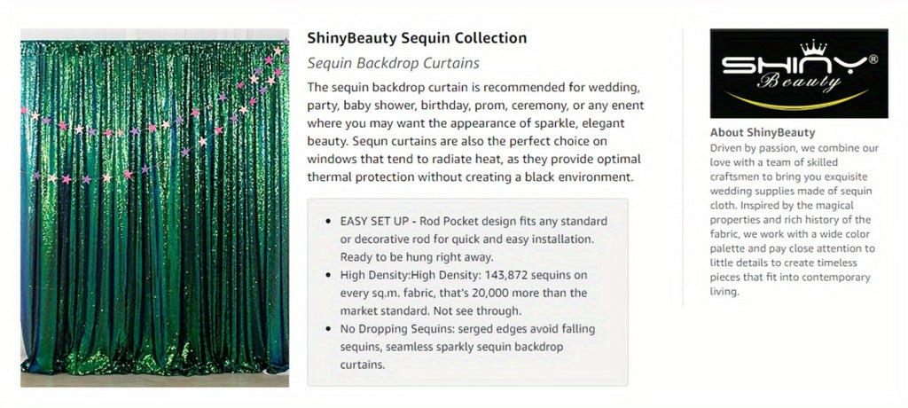 Sequin Backdrop Curtain for Party Wedding - 4x8ft Shimmering Glitter Curtain for Birthday Photo Booth Stage Decoration, Easy Hang, Multi-Color
