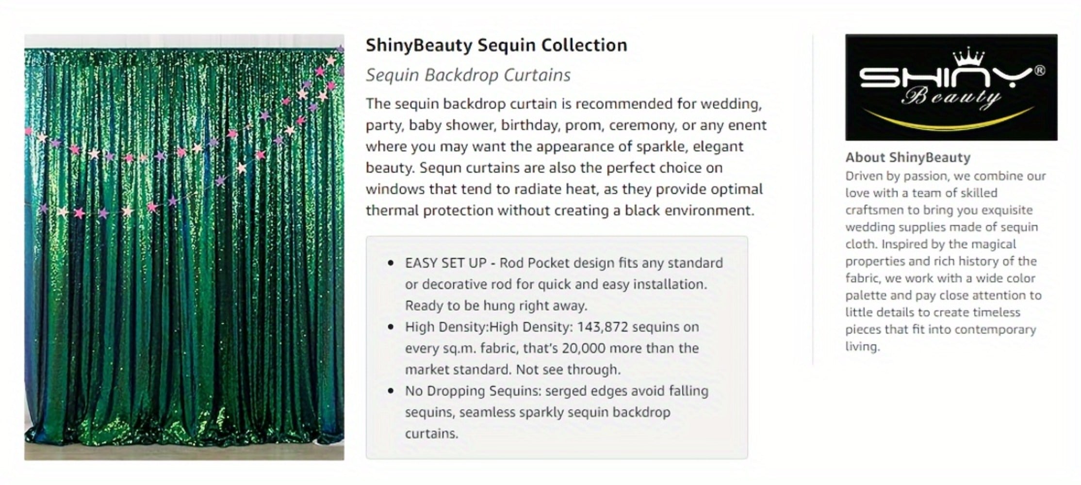 Sequin Backdrop Curtain for Party Wedding - 4x8ft Shimmering Glitter Curtain for Birthday Photo Booth Stage Decoration, Easy Hang, Multi-Color