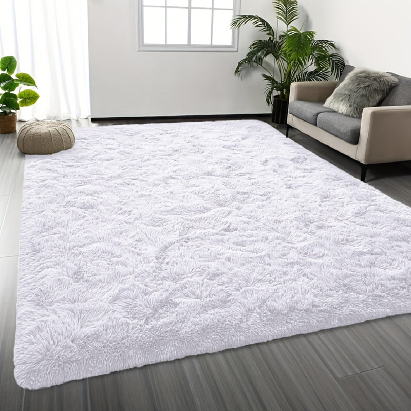 Shaggy Plush Area Rug - Soft Fluffy Carpet for Living Room, Bedroom & Sofa | Non-Slip Machine Washable Tie-Dye & Solid Color Long Pile Rug | Luxury Home Decor Floor Mat in Multiple Sizes & Colors