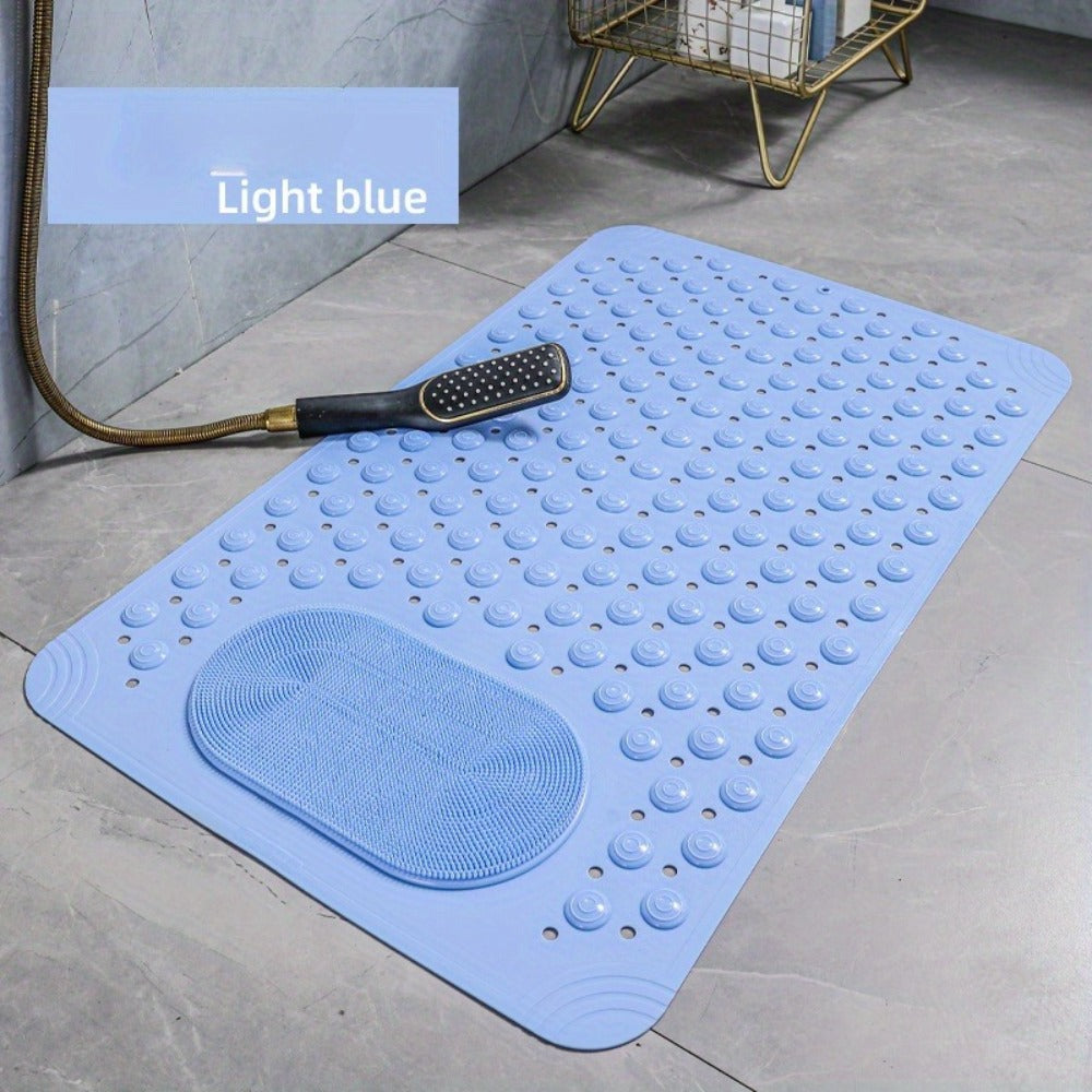 Non-Slip Bath Mat with Massage Buttons - PVC Shower Mat with Polka Dot Pattern, 0.35¡± Thick Rectangular Bathroom Safety Mat | Anti-Slip Bathtub Mat for Shower, Tub & Bathroom Floor | Multiple Colors