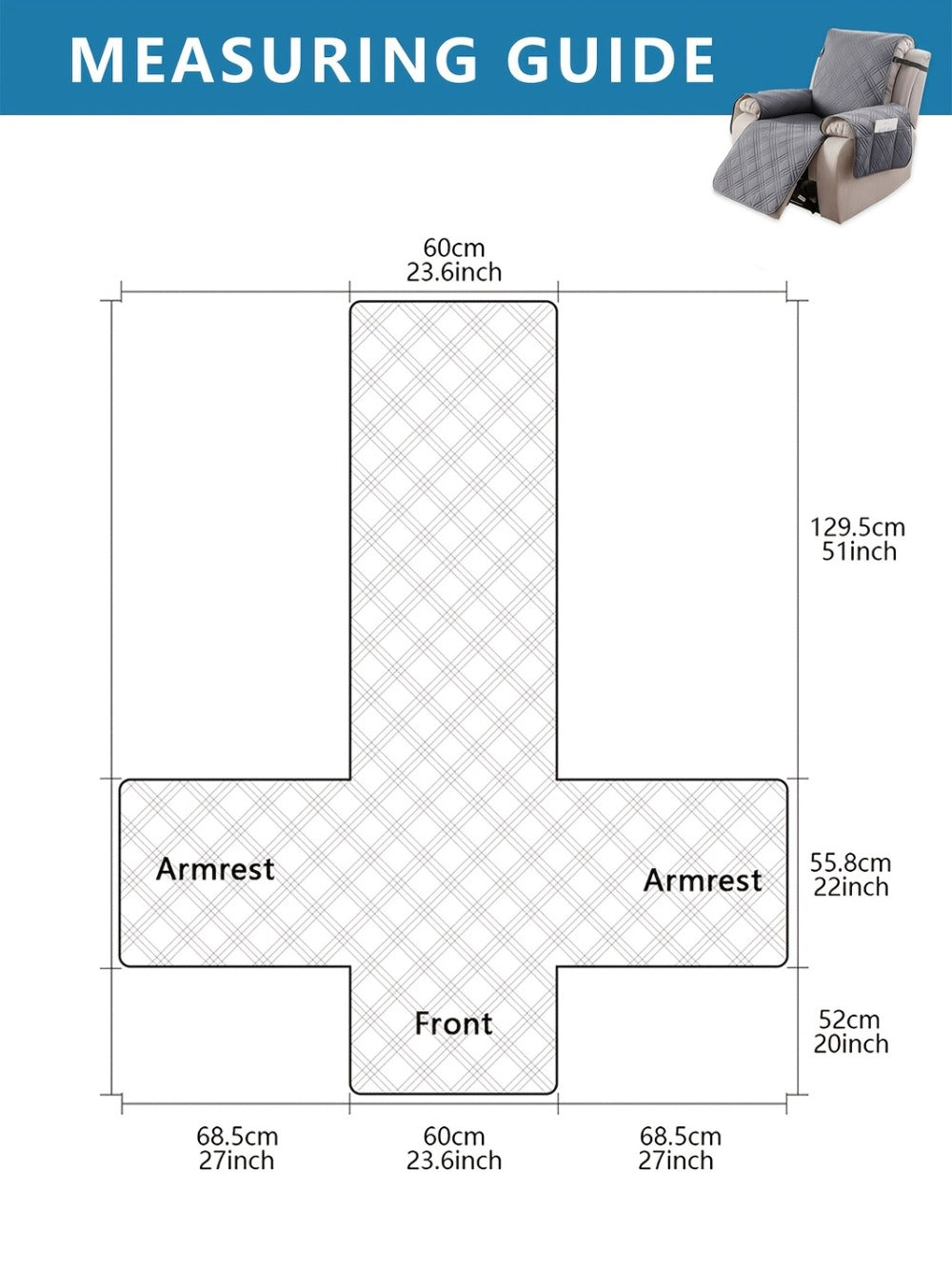 Recliner Chair Cover Waterproof Non-Slip Sofa Slipcover with Pocket Pet Scratch Resistant Washable Furniture Protector for Living Room Multiple Colors