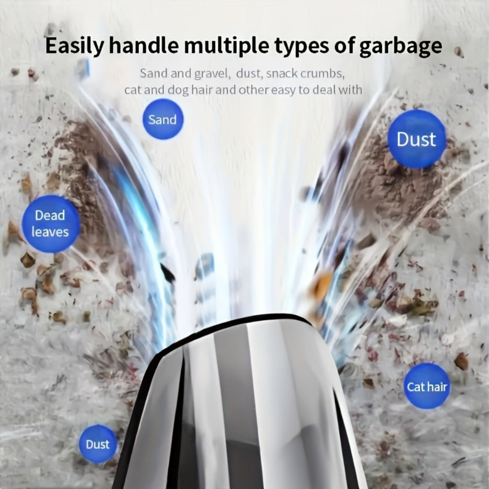 Handheld Vacuum Cleaner Cordless Portable USB Rechargeable Strong Suction Aluminum Fan Blade Mini Vacuum for Car Interior Home Office Desk Crevice Sofa Pet Hair Dust Crumbs