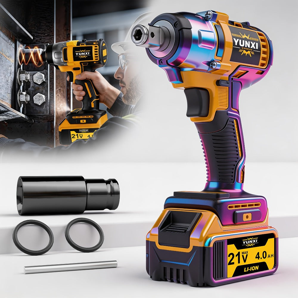 Cordless Impact Wrench Set with Charger Lithium-Ion Portable Electric Wrench Quick Charge for Home Automotive Repair Maintenance DIY Power Tool Kit