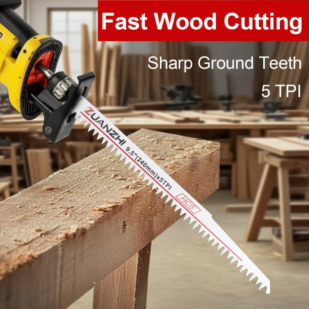 Wood Cutting Reciprocating Saw Blades 10PCS S1531L for Garden Pruning Branch Trimming Tree Cutting Sawzall Blade Set Compatible with Most Reciprocating Saws