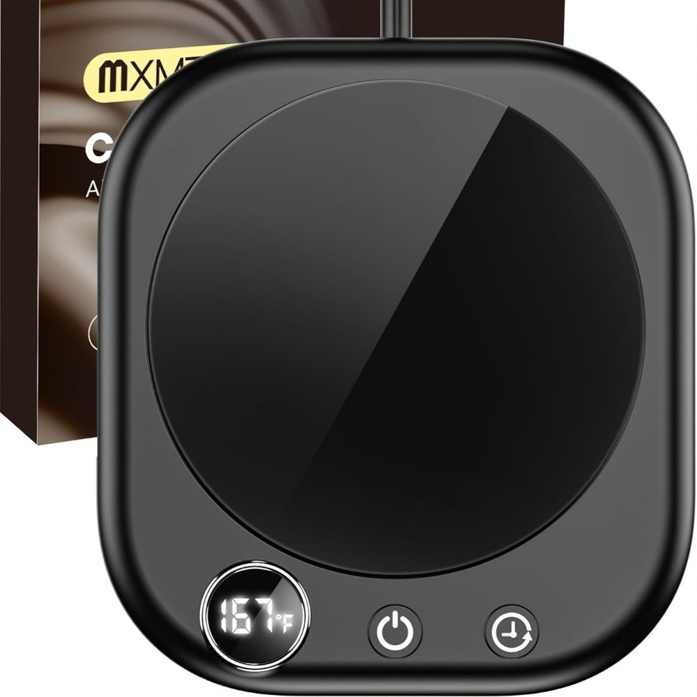 Desktop Coffee Cup Warmer 40W Temperature Display 3 Settings 1-12 Hour Timer 4-Hour Auto Shut-Off Smart Electric Mug Warmer for Coffee Tea Milk Cocoa Water Gift