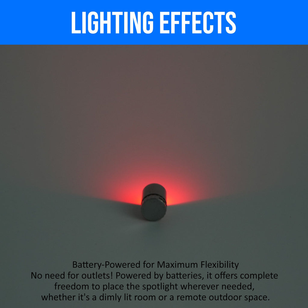 Mini Spotlight Battery Operated LED 20 Pack - Cordless Miniature Spot Lights for Artwork, Paintings, Jewelry, Display Cases, Handicrafts, Models & Puzzles (Green / Red / RGB / Blue)