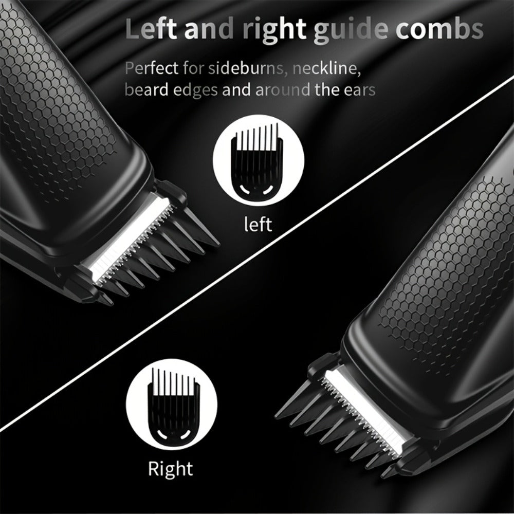 Beard Trimmer for Men - Professional Hair Clipper Electric Razor Zero Gapped T-Blade Edger Liner Cordless Rechargeable Mustache Trimmer Grooming Kit for Body Face Neck Black