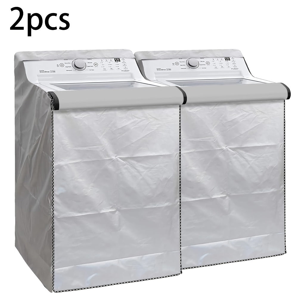 Washer Dryer Cover 420D Heavy Duty Waterproof, Indoor Outdoor Washing Machine Protector with Zipper Window, Fits Top Load & Front Load Washers Dryers, Dustproof UV-Resistant Laundry Appliance Hood 2pcs