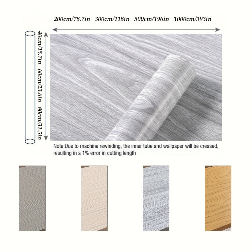 Wood Grain Contact Paper Peel and Stick Wallpaper - Self-Adhesive Removable Wall Sticker Waterproof Vinyl Film for Cabinets Countertops Furniture Doors Tables - White Black Brown DIY Home Decor