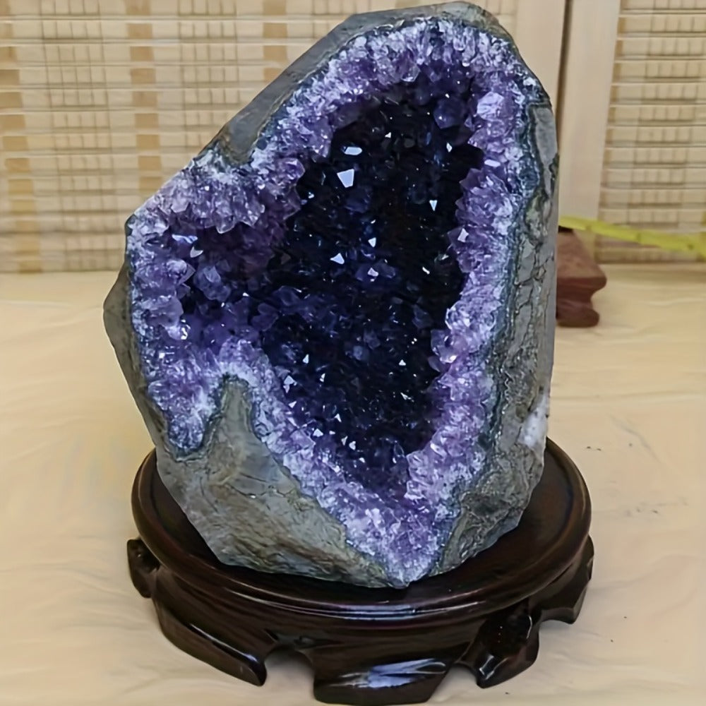 Amethyst Crystal Cave Cluster Natural Uruguayan Polished Edges Geode Home Office Decor Meditation Healing Crystal Birthday Holiday Hanukkah Thanksgiving Gift