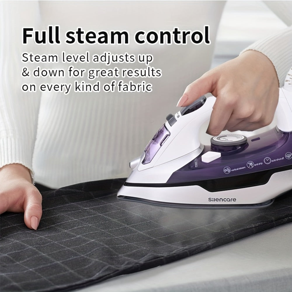 Steam Clothes Iron with Ceramic Coated Soleplate ¨C Precision Thermostat, 3-Way Auto-Off, Self-Cleaning, Anti-Calcium & Anti-Drip, Lightweight Travel & Home Garment Iron