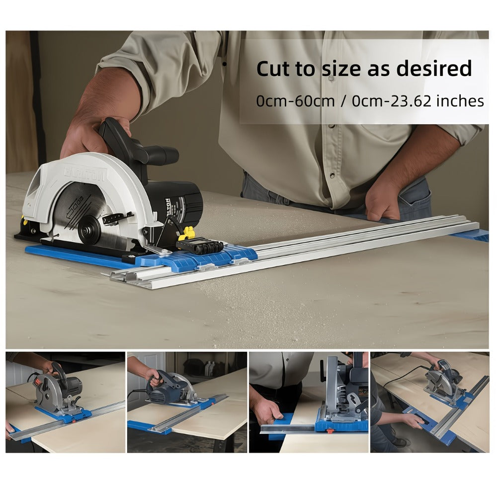 Circular Saw Guide Rail Heavy Duty Metal Manual Precision Cutting Tool for DIY Woodworking Construction Straight Cut Guide No Electricity Required Stable Durable Design