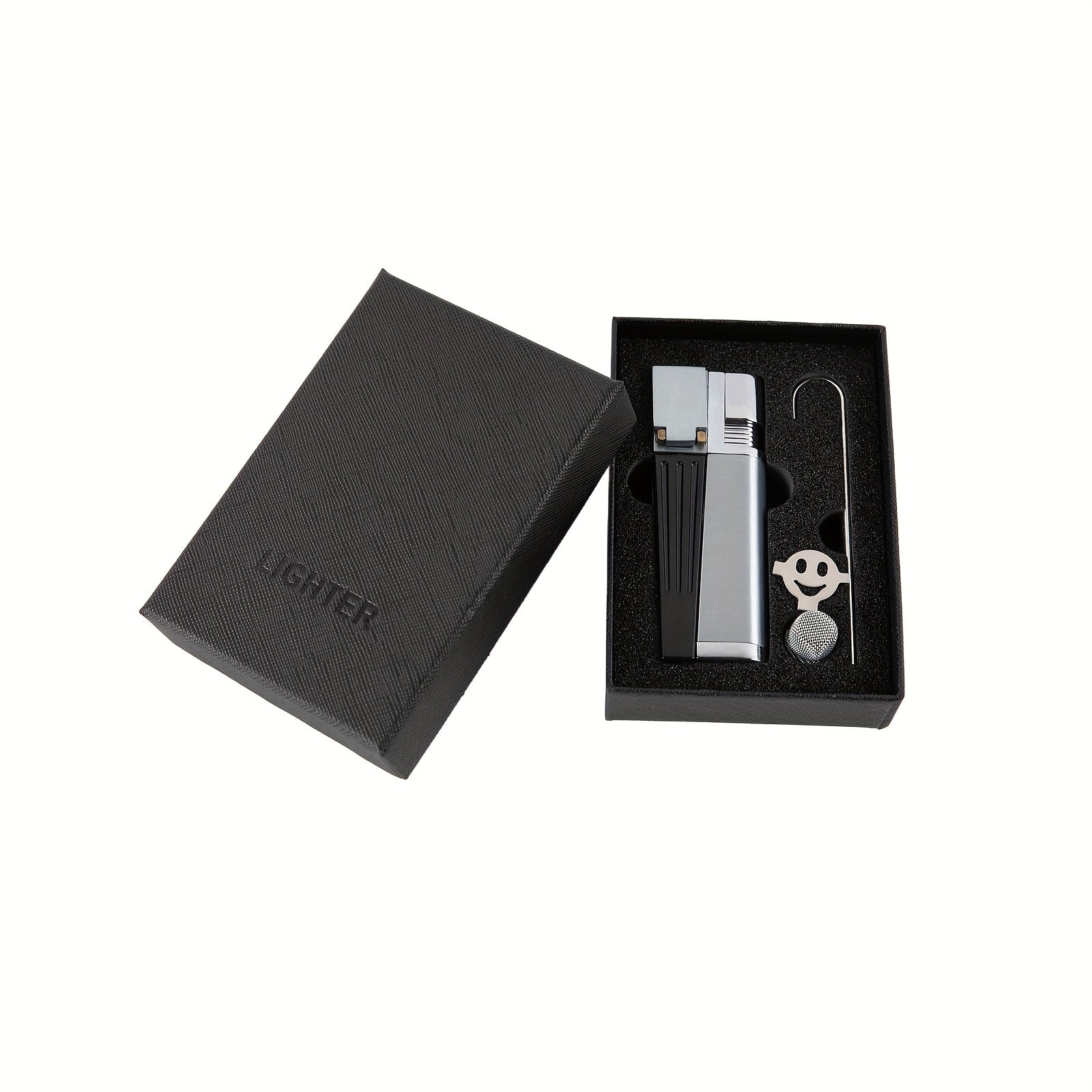 Folding Pipe Lighter Refillable 2-in-1 with Adjustable Flame, Metal-Crafted Durable Design, Gift Box Included ¨C Windproof Butane Lighter for Men, Outdoor, Christmas & Valentine¡¯s Day Gift