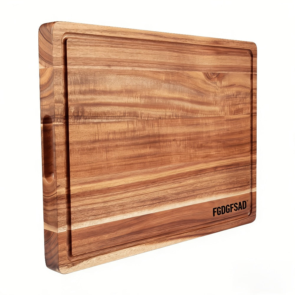 Large Bamboo Wood Cutting Board with Juice Groove Thick Butcher Block for Kitchen Cheese Charcuterie Food Prep Serving Board Multiple Sizes