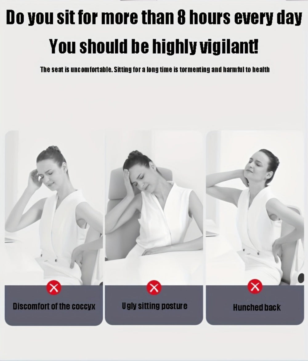 Hip & Lumbar Support Seat Cushion Ergonomic Memory Foam ¨C Breathable High-Density Back Support Pillow for Office Chair, Car Seat & Long Sitting, Daily Use or Gift