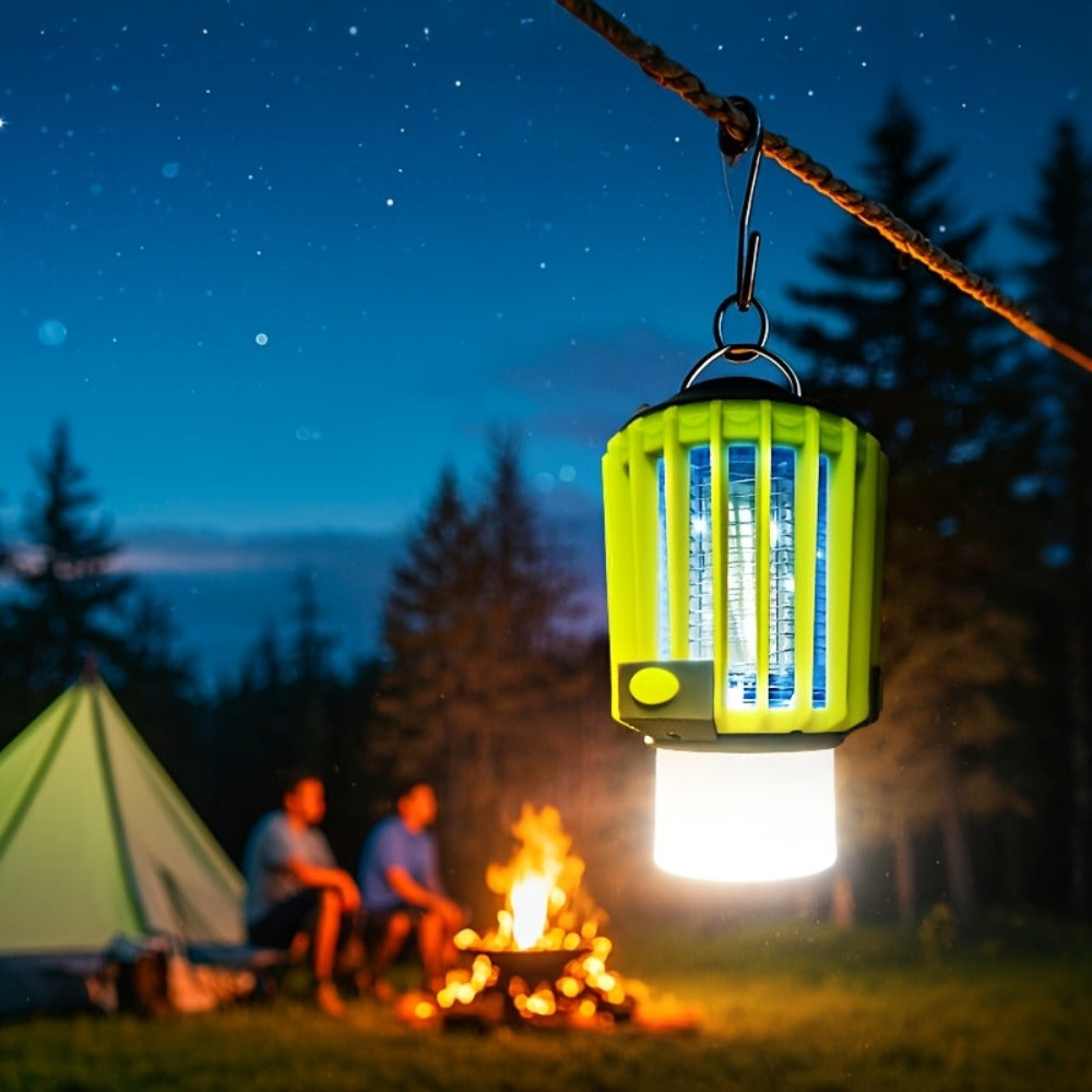 Mosquito Repellent 3-in-1 USB Rechargeable Portable LED Lantern, Indoor Outdoor Bug Repeller Camp Light with SOS Emergency Mode for Home Backyard Patio Camping Hiking Travel