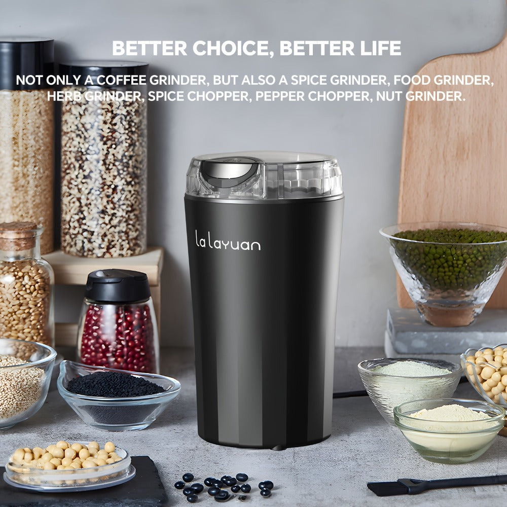 Coffee Bean Grinder Electric 200W Powerful Motor Stainless Steel Chamber Ultra-Fine Blade Grinder One-Touch 12 Cups Multi-Purpose for Spices Nuts Grains 110V US Plug