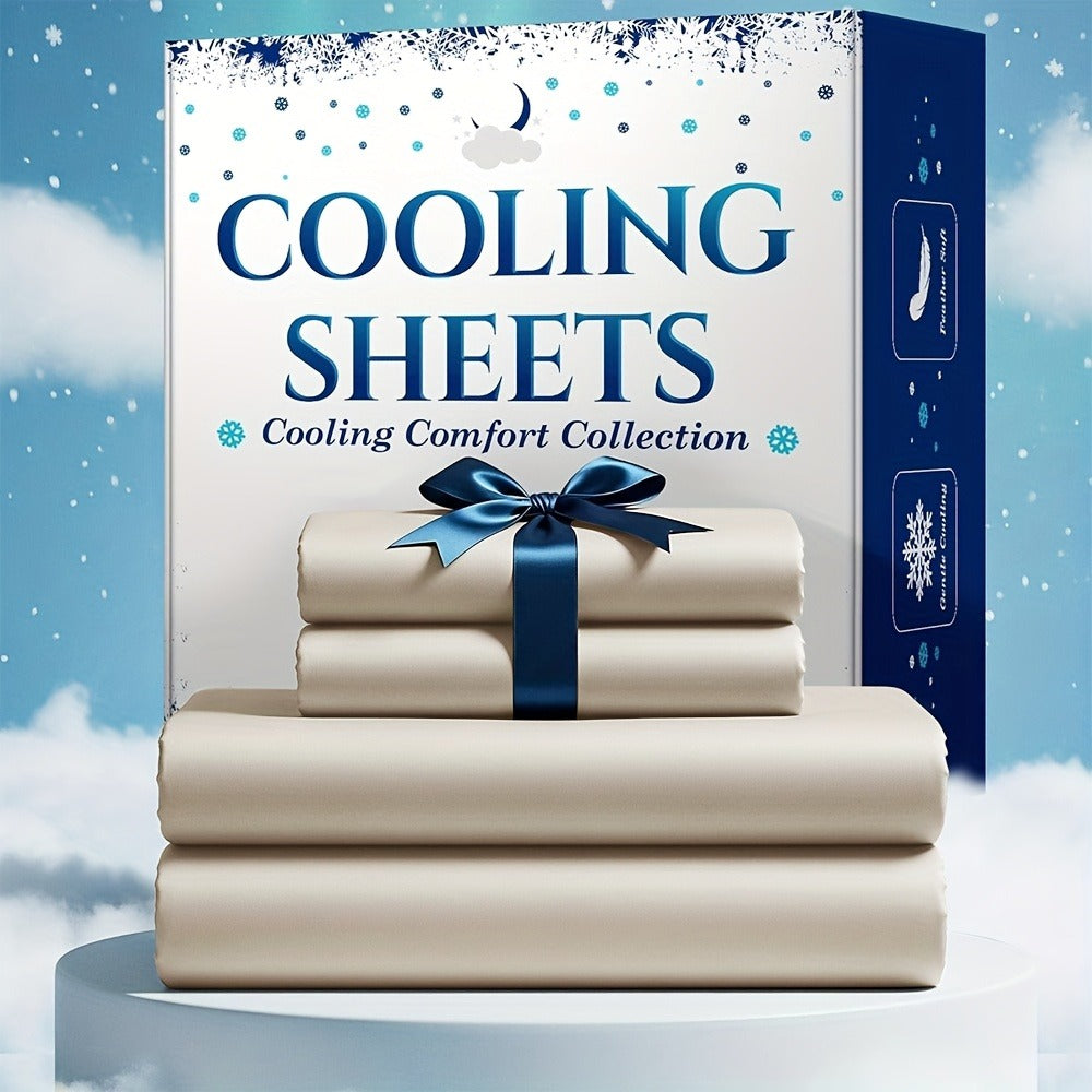 Bamboo Blend Cooling Bed Sheet Set 4pcs ¨C Ultra Soft Breathable Kids Sheets, Deep Pocket Fitted Sheet 18¡±-24¡±, 2200TC Shrink & Wrinkle Resistant, All-Season Hotel Luxury Bedding, Twin Full Queen King
