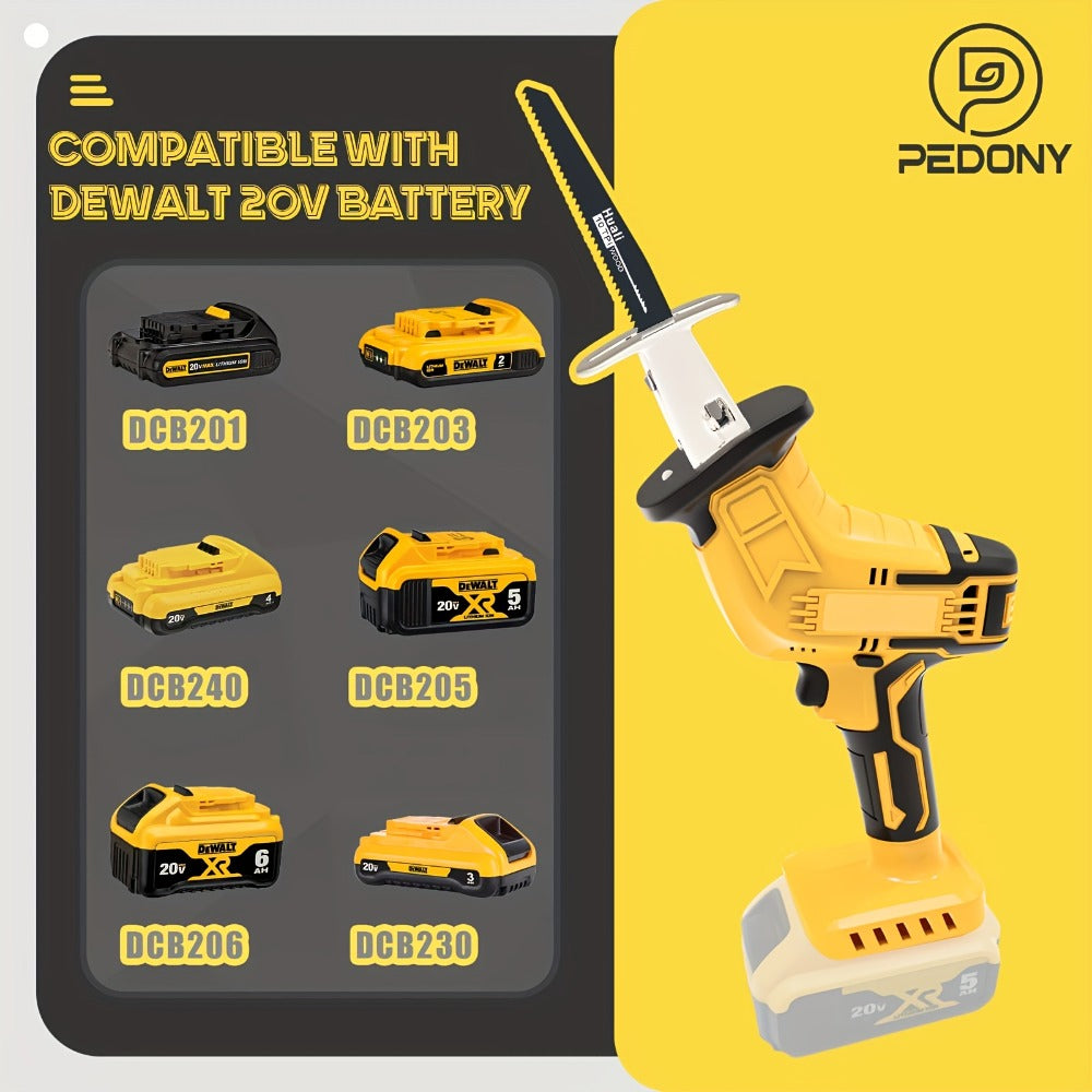 Reciprocating Saw Brushless Cordless for DeWalt 20V Battery ¨C 0-3500 SPM Variable Speed, Tool-Free Blade Change, 4 Saw Blades Included, for Wood, Metal & PVC Cutting (Battery Not Included)