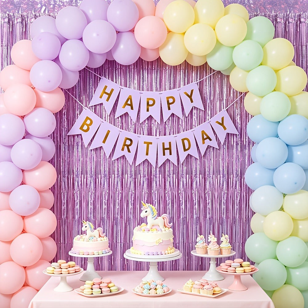 Metallic Tinsel Fringe Curtain Backdrop 5 Pack ¨C Shimmering Foil Streamer for Birthday Party Decorations, Wedding, Bachelorette, Engagement, Halloween, Christmas Holiday Celebration Photo Prop