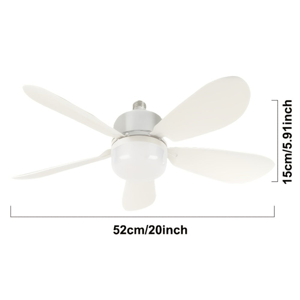 Ceiling Fan with Light and Remote Control | 5-Blade 20 Inch 3-Speed 3-Color Dimmable LED Fan Light | Timing Mute E26/E27 Screw-In Easy Install for Kitchen Living Room Bedroom
