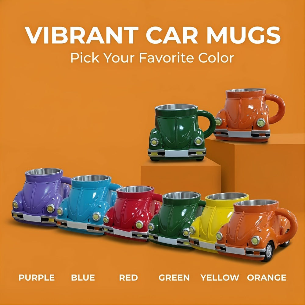Sports Car Shape Coffee Mug ¨C Fun Novelty Car Shaped Drinking Cup Large Capacity ¨C Unique Tea Cup for Office & Home Decor ¨C Cool Birthday & Christmas Gift for Car Lovers ¨C 6 Colors