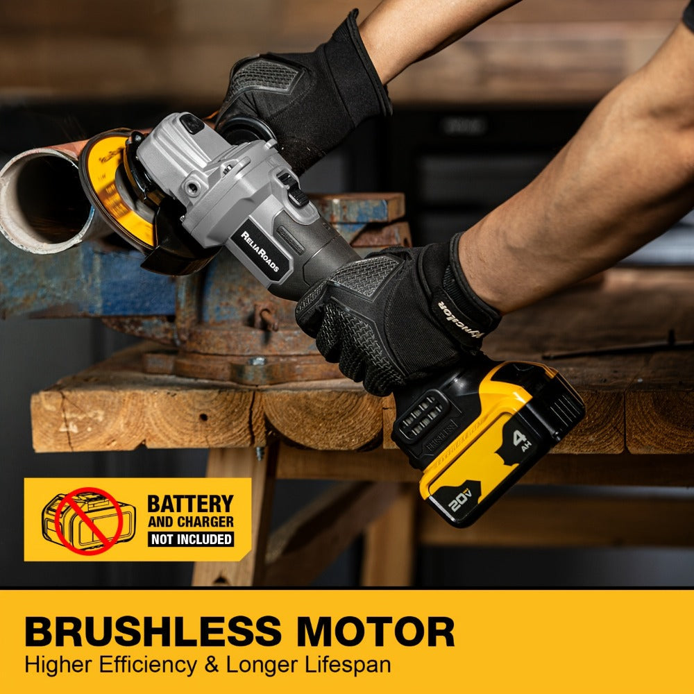 Brushless Angle Grinder for Dewalt 20V Battery - 4-1/2 Inch 9000 RPM with Grinding Wheels, Soft Start & Safety Brake for Grinding, Polishing & Carving