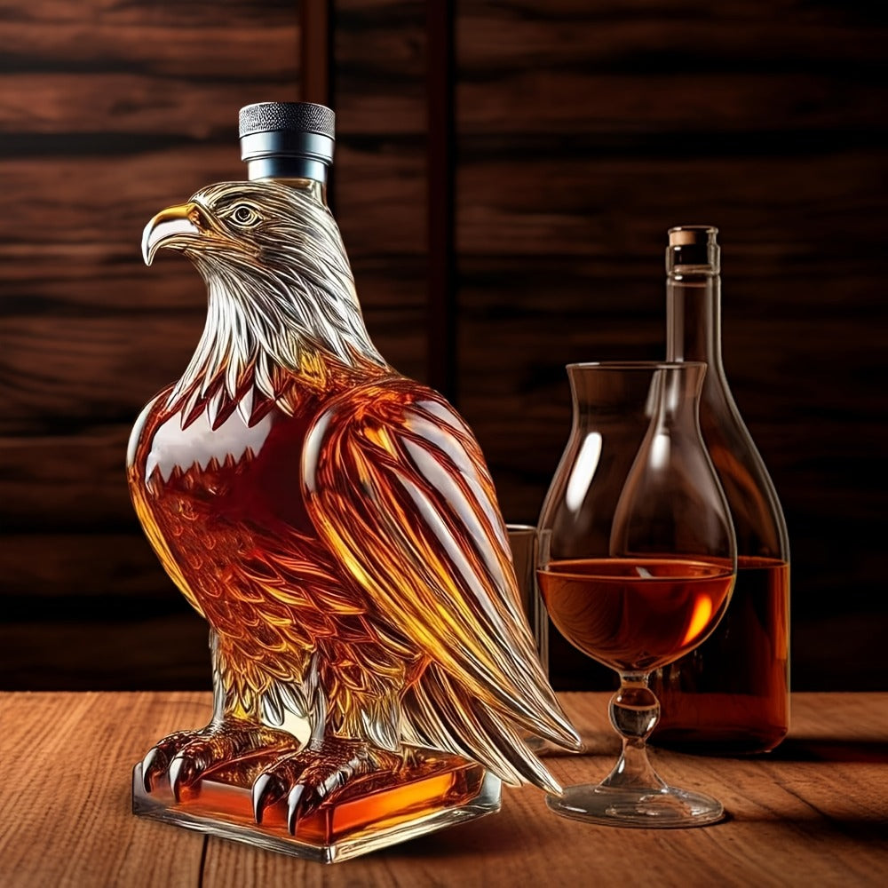 Eagle Shaped Whiskey Decanter with Wings Base ¨C Elegant Animal Model for Home Bar Decor, Dining Table Centerpiece, Wine & Spirits Presentation, Collectible Gift for Special Occasions