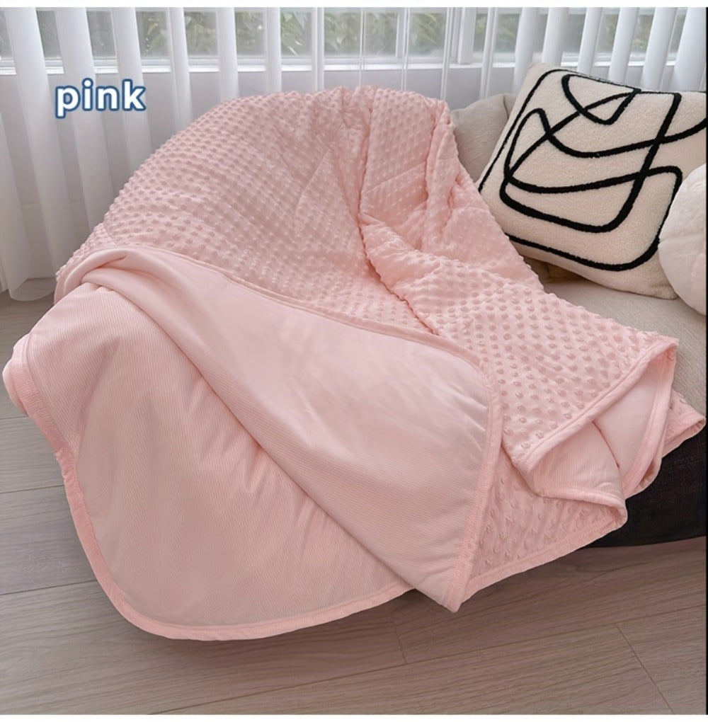 Cooling Blanket for Summer ¨C Breathable Lightweight Throw with Soundwave Embossed Striped Design, 100% Polyester Machine Washable Blanket & Shawl for Bed, Sofa & Travel (Multiple Colors & Sizes)