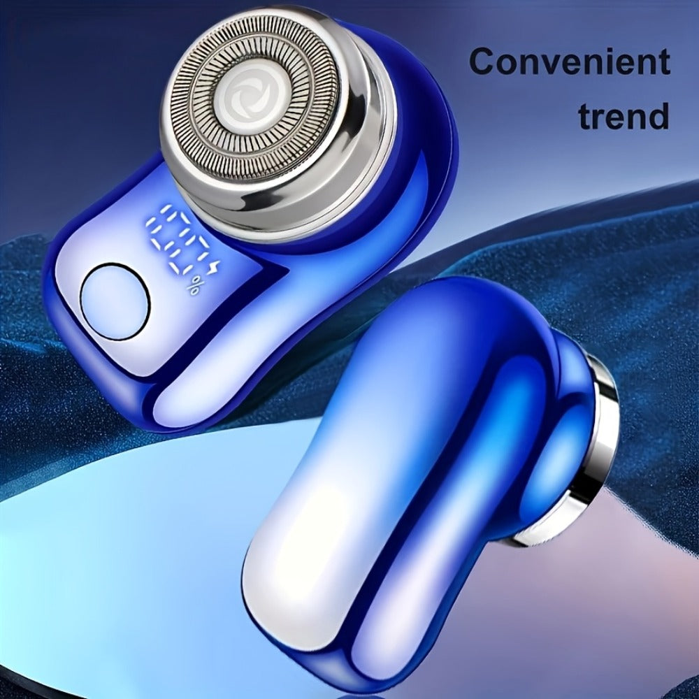 Portable Electric Razor for Men - Mini USB Rechargeable Electric Shaver, Fast Charging Cordless Beard Trimmer, Wet Dry Use, Travel & Home Office Business Gift for Men All Skin Types