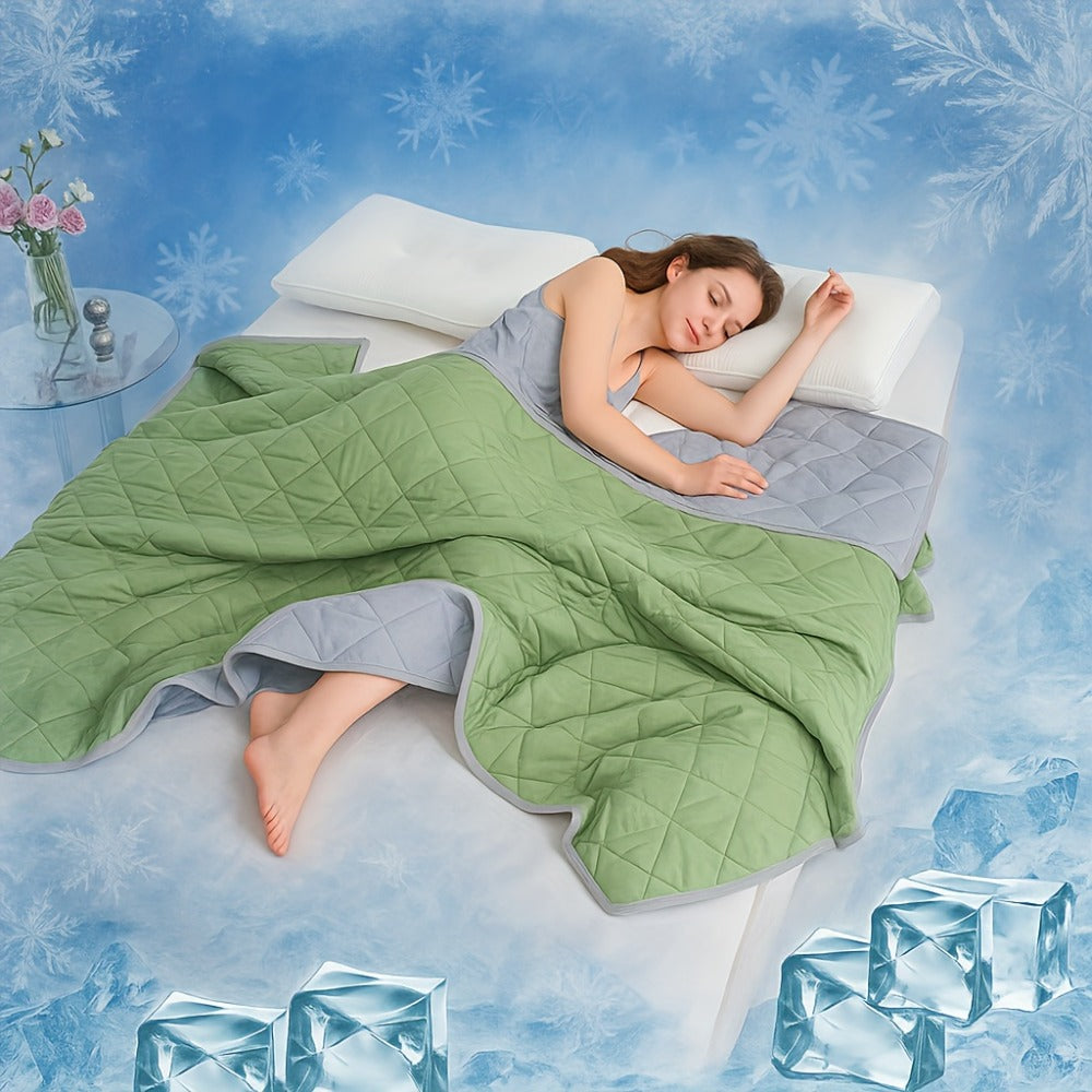 Cooling Blanket for Hot Sleepers - Breathable Lightweight Summer Quilt, Dual-Sided Soft Sweat Absorbent Throw, 100% Polyester, Machine Washable, Multipurpose Bedding