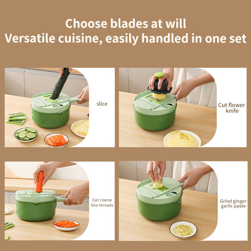 Vegetable Chopper 16-in-1 Manual Food Chopper Slicer Dicer Grater with Container ¨C Professional Onion Potato Carrot Cutter Kitchen Tool