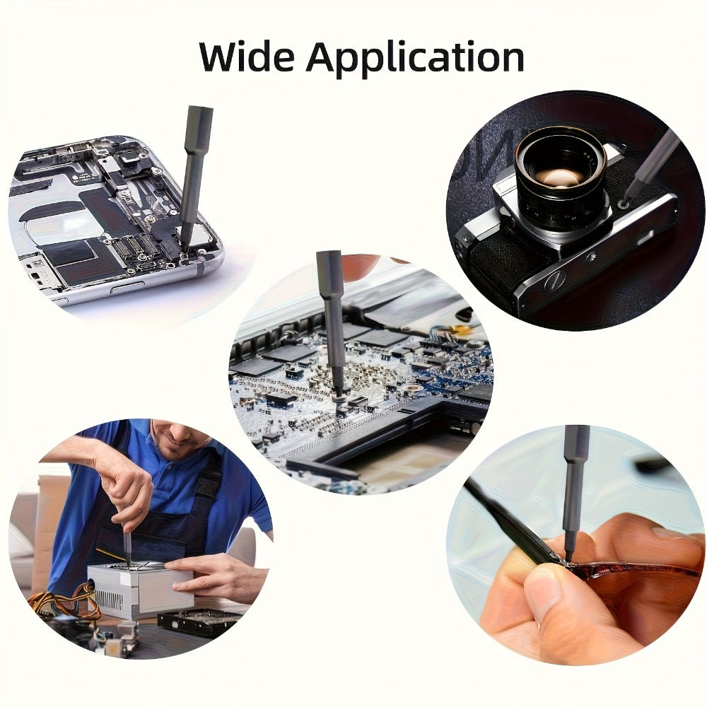 Precision Screwdriver Set 25PCS ¨C Flat Head & Phillips Bits | Ergonomic Grip | All-in-One Kit for Electronics, Smartphones, Watches, Glasses & Jewelry Repair | Compact & Portable | Black