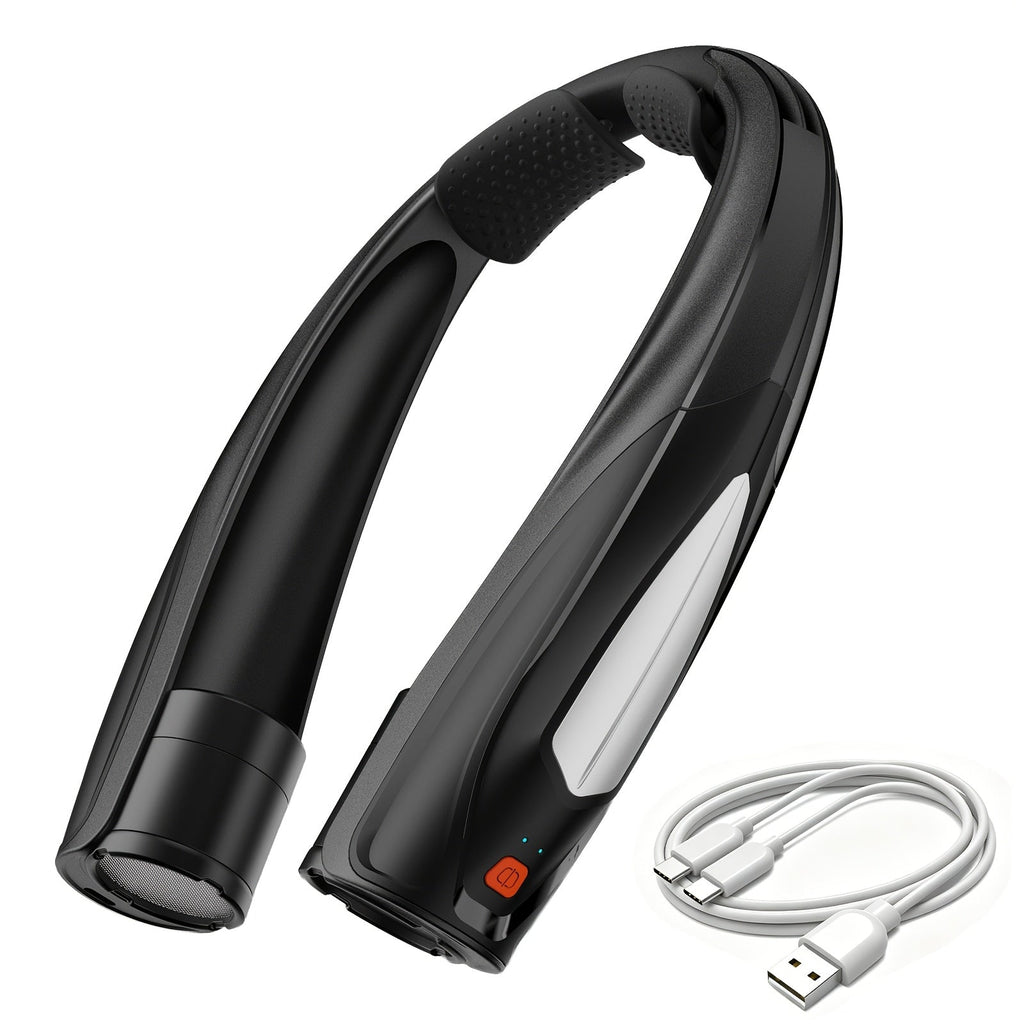 Neck Fan Wearable Bladeless Neckband Fan 3000mAh Dual Battery 6 to 20 Hours Battery Life Dual Wind Speeds Super Quiet Brushless Motor USB Charging Soft Silicone Strap for Work Travel Sports Outdoor