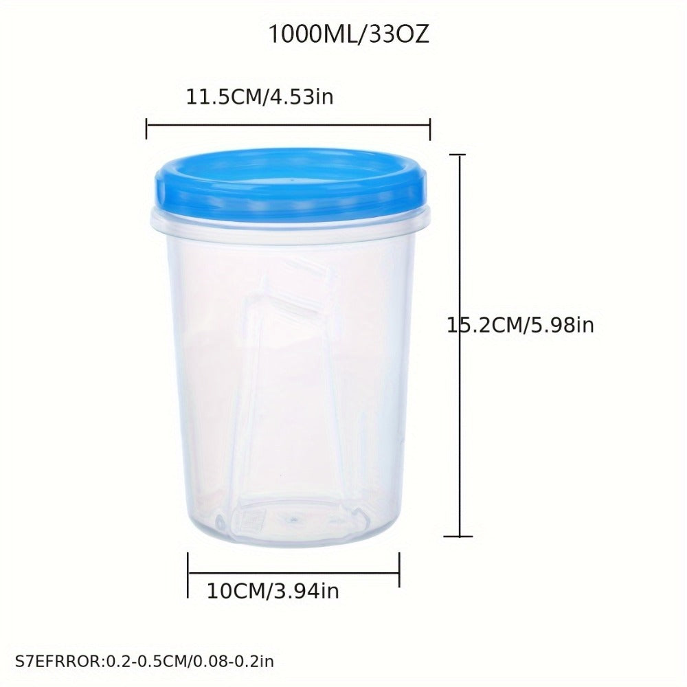 Stackable Food Storage Containers with Clip-on Lid 3pcs/6pcs Airtight Microwave Safe Transparent Canisters for Pantry Kitchen Office Travel