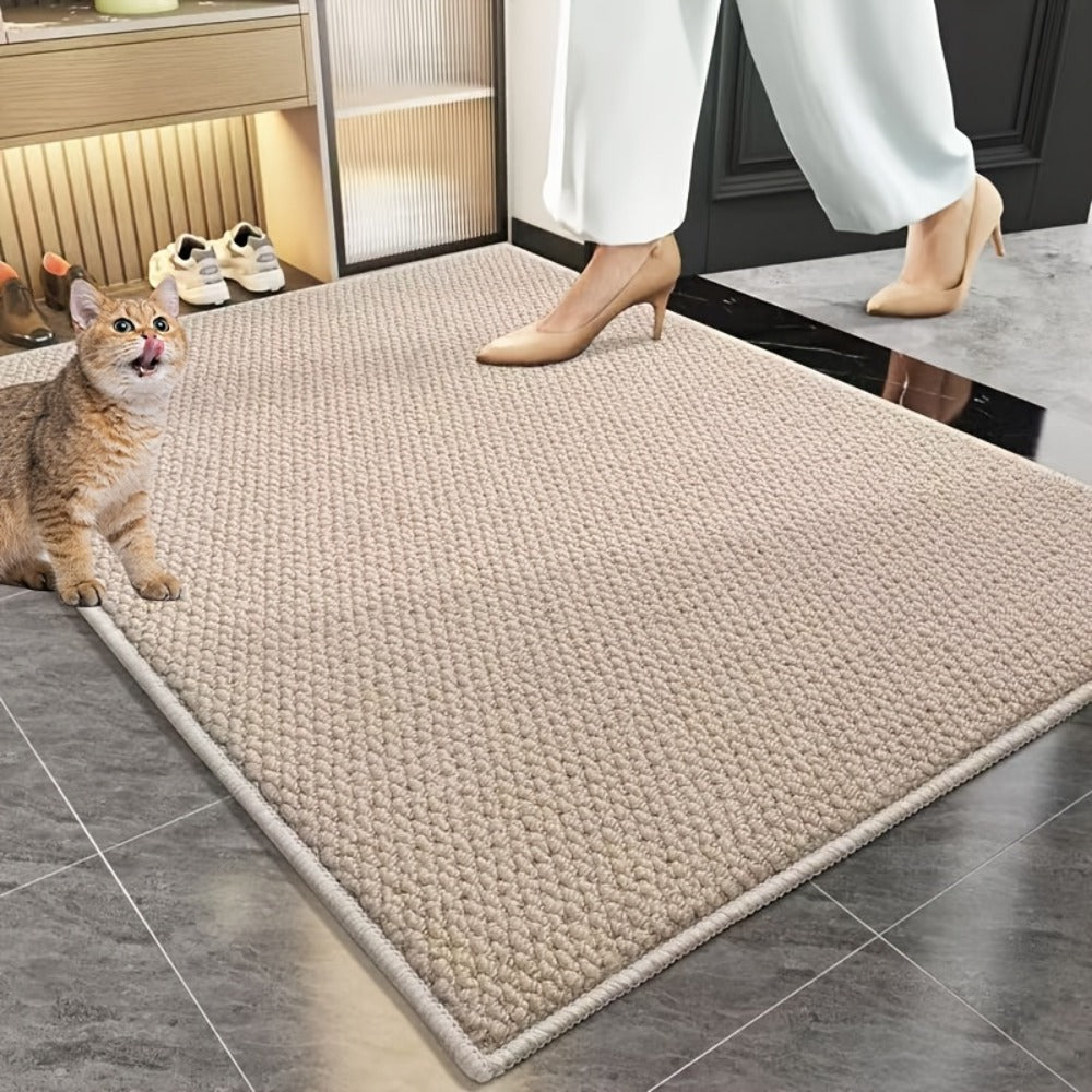Cat Scratch Resistant Bath Mat Non-Slip Absorbent Entryway Rug Imitation Sisal Floor Mat for Bathroom Doorway Mud Sand Removal Easy Clean 31.5x47.24 inch