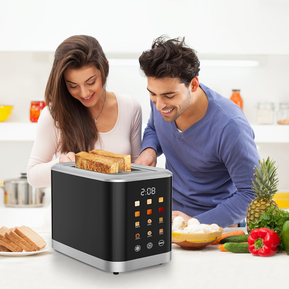 2 Slice Toaster with Touch Screen ¨C 1.5¡± Wide Slot for Bread, Bagels & English Muffins, 6 Bread Types, 5 Toast Shade Settings, Cancel & Defrost Functions
