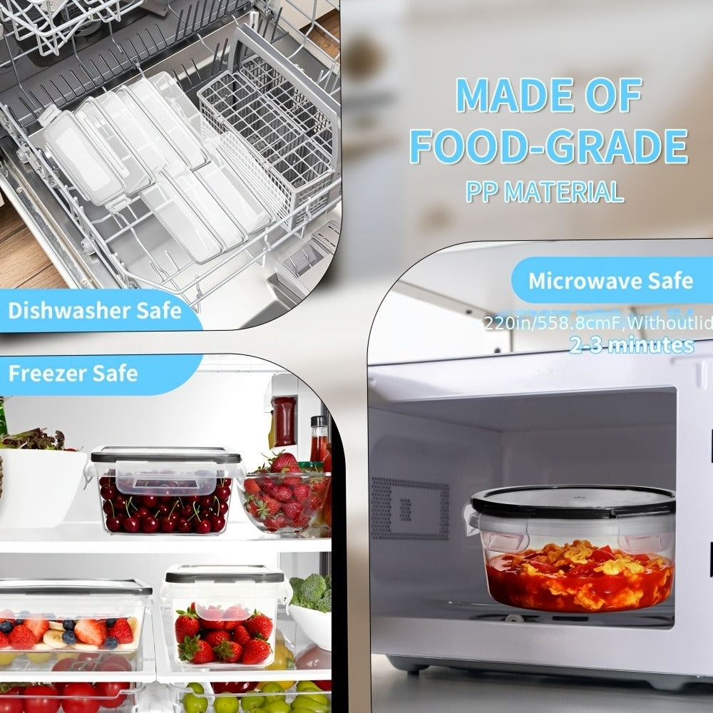 Food Storage Containers with Flip Top Lids - Leak Proof Microwave and Dishwasher Safe Plastic Lunch Boxes for Pantry Travel and Outdoor Use, Large Capacity Sets of 28, 44 or 54 Pieces with Labels and Marker Included