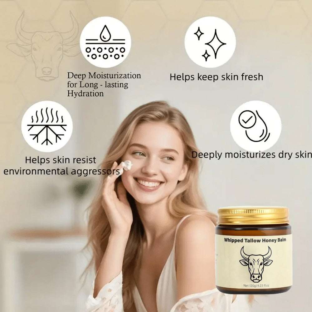 Grass-Fed Butter Whipped Moisturizing Cream 2pcs - Natural Honey-Infused Formula for Face & Body | Deep Hydration, Moisture Lock | Sensitive Skin | Men & Women | Handcrafted