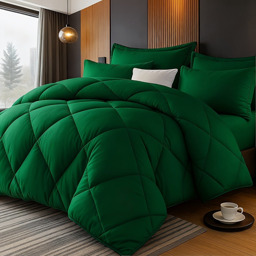 Comforter Set 2/3 Piece - Diamond Grid Quilted Down Alternative Comforter with Pillowcases, Soft Microfiber Breathable All Season Bedding Set, Twin Queen King, Multiple Colors