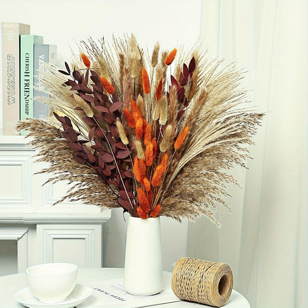 Artificial Pampas Grass Bouquet 72pcs ¨C Bohemian Rustic Farmhouse Decor for Home Wedding Centerpiece Halloween Thanksgiving Valentine's Day Cafe