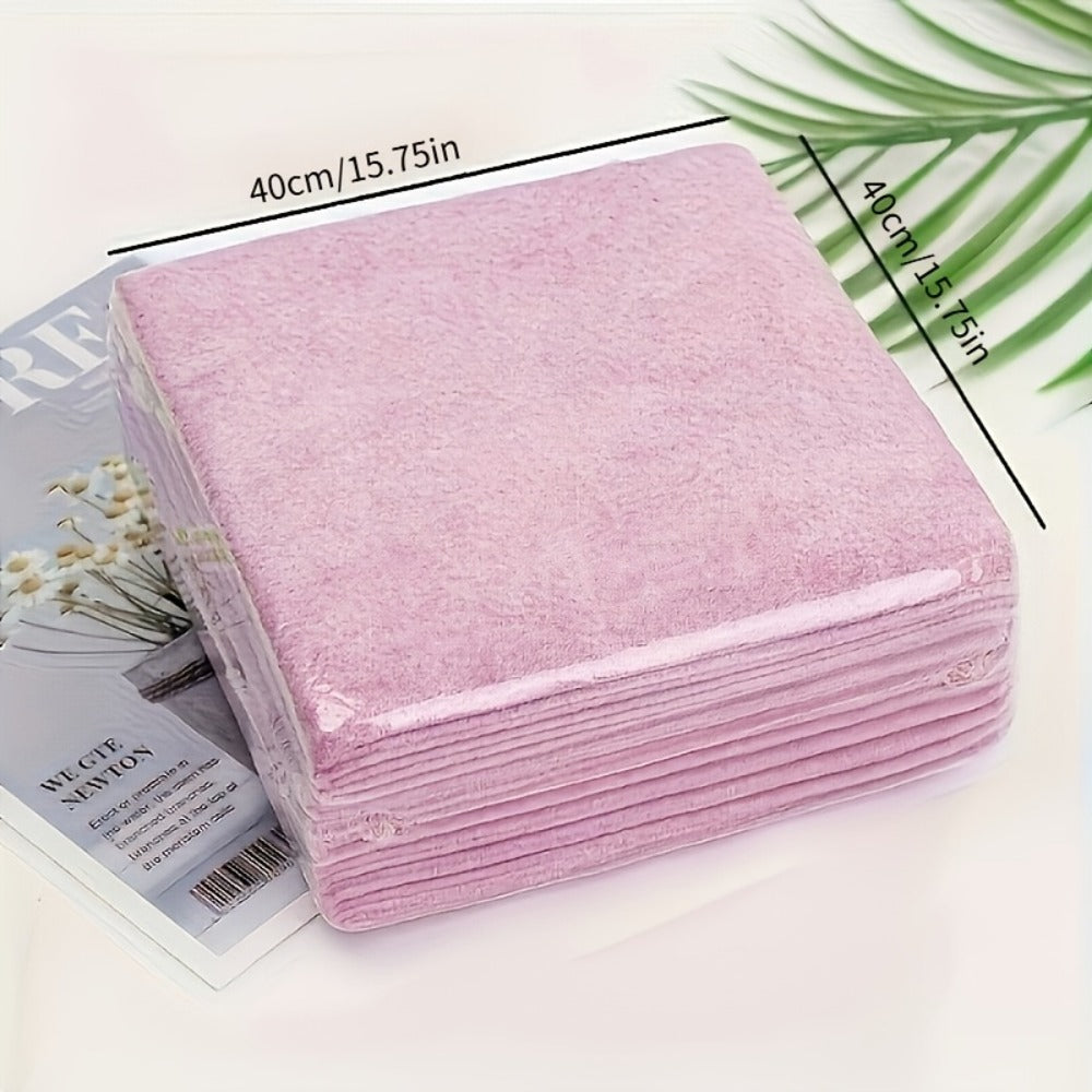 Reusable Microfiber Cleaning Towels 30-Pack, Kitchen Dish Cloth Roll, Absorbent Hand-Torn Disposable Napkins, Multi-Color Household Cleaning Cloths for Kitchen & Bath