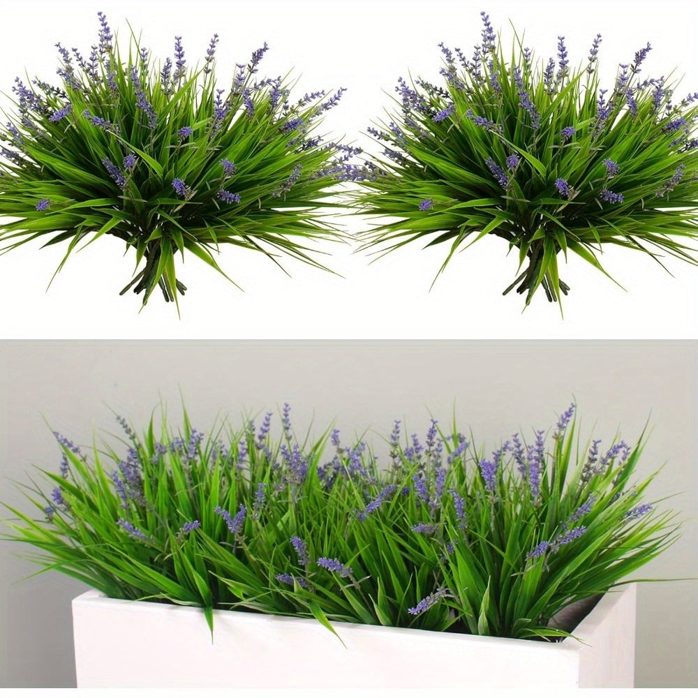 Artificial Lavender Flowers 11pcs UV Resistant Outdoor Indoor Fake Flower Stems, No Fade Realistic Plastic Lavender for Garden Patio Wedding Party Home Decor, Low Maintenance Floral Arrangement