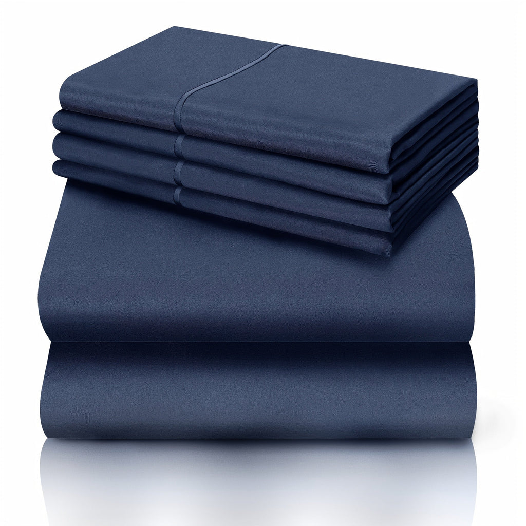 California King Sheet Set 6-Piece Breathable Cooling Bed Sheets Ultra-Soft Hotel Luxury Microfiber 18 Inch Deep Pocket Wrinkle Fade Resistant Flat Sheet Fitted Sheet 4 Pillowcases Multiple Colors